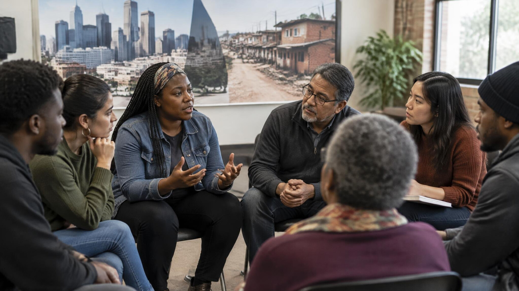 diverse group in discussion