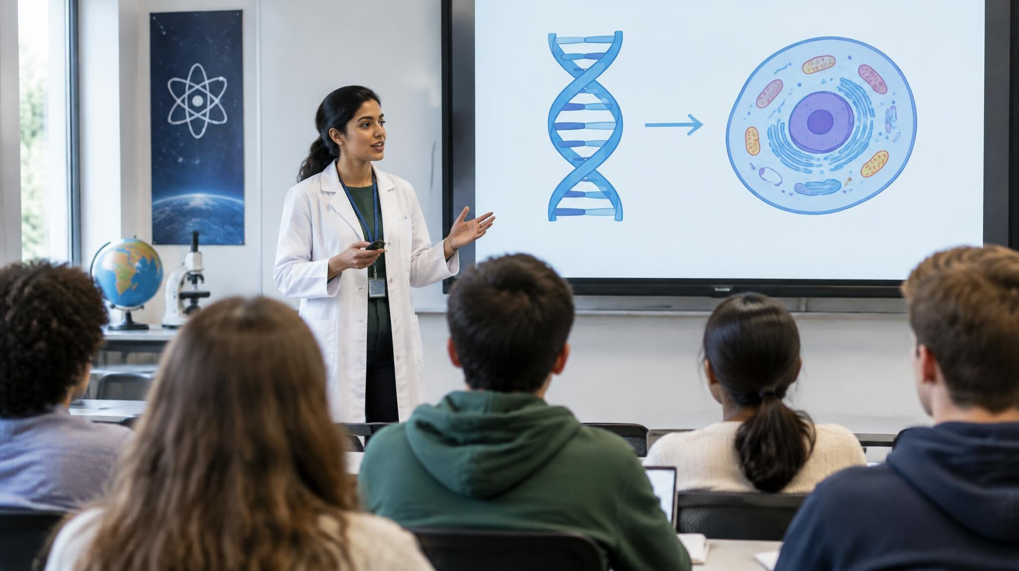 scientist explaining to audience