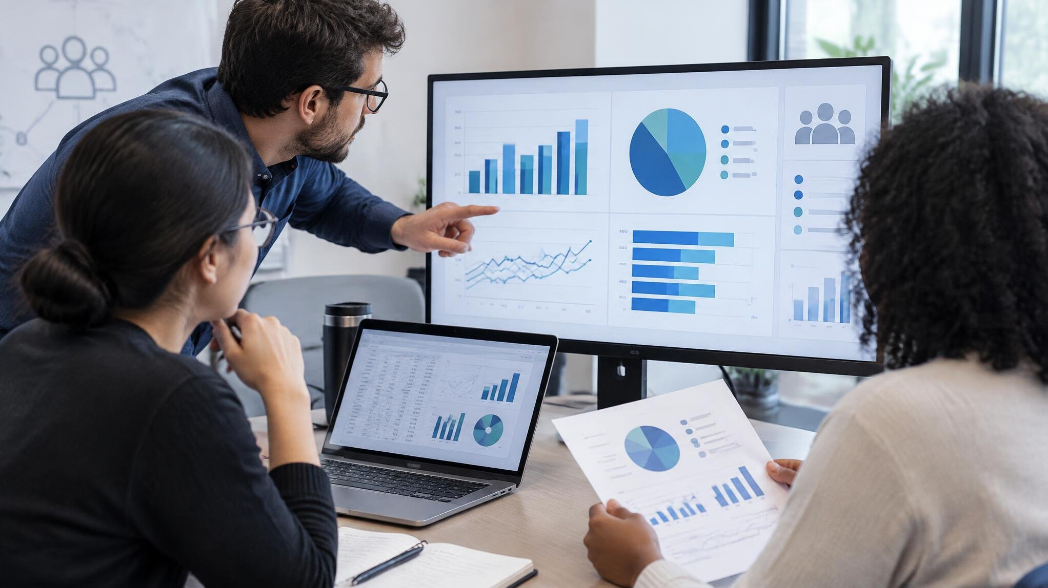 researcher analyzing data